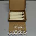 Homemory 6 Pcs Window Candles with Sensor Dusk to Dawn, Ivory Striped Candlesticks with Suction Cups, Roman Column Christmas Window Candle Battery Operated, Flameless Led Taper Candles for Windows