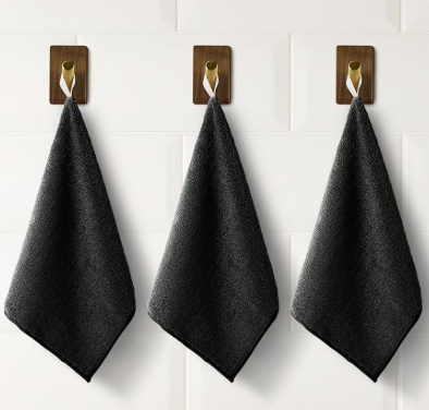 3-Pack Microfiber Towels for Car 15"x11" Ultra Absorbent Cleaning Cloth, Non-Scratch & Streak-Free for Cars, Trucks, Motorcycles Black