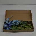 IPOPU Blue Silk Flowers - 9PCS Artificial Flowers Combo: Blue Delphinium, Clematis Greenery, 33.5" Long Stem for Tall Vase, Bluebonnet Decor, Floral Centerpiece, Bridal Bouquets for Wedding