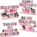 Thyle 4 Pcs Galentines Day Decorations Wooden Table Decor Happy Galentines Sign Centerpiece Photo Props for Bestie Friends Valentines Party Supplies Accessories