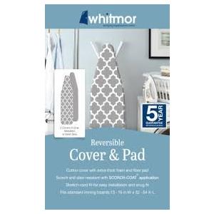 Whitmor Reversible Cover and Pad Medallion: Heavy Duty, Scorch-Resistant Ironing Board Cover, Full Size, Multicolored