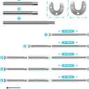 Closet Rods for Hanging Clothes, 17 to 40 Inch Adjustable Metal Closet Rod, Heavy Duty Closet Poles for Wardrobes, Closet, Laundry, Bathroom, Windows, Easy Installation, Silver