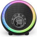 Night Light Bluetooth Speaker Alarm Clock, Portable Sound Machine with White Noise, Touch Bedside Lamp for Bedroom, Dimmable Warm Light, RGB Color Changing, Best Gifts for Teenage Boys Girls (Standard)