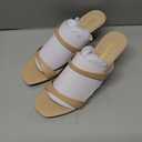 DREAM PAIRS Women's Low Kitten Heels Square Toe Two Strap Heeled Sandals Dress Casual Summer Mules Shoes (Beige) 10