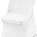 VEVOR White Stretch Spandex Chair Covers - 30 PCS,Folding Kitchen Chairs Cover, Universal Washable Slipcovers Protector, Removable Chair Seat Covers, for Wedding Party Dining Room Banquet Event