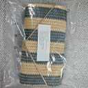 Fecialy Straw Striped Clutch Purses for Women Woven Envelope Handbag Straw Summer Beach Shoulder Bags Wallet (Black)