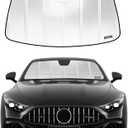 Windshield Sun Shade for 2017-2022 Mercedes-Benz C-Class Convertible/Coupe. Front Window Sunshade with Storage Bag (Shiny Silver (Classic))