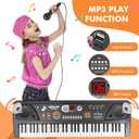 61 Key Upgrade Piano Keyboard for Kids Beginners Electronic Keyboards Pianos with LCD Screen Microphone Musical Instrument Toys for 3 4 5 6 7 8 Year Old Boys Girls Gifts, Large