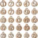 NBEADS 100 Pcs Number Wooden Calendar for Christmas, 1-25 Christmas Countdown Advent Calendar, 1.3inch wide Wooden Number Pendants for Christmas Tree Decoration, DIY Crafts Gift Tags, Hanging Ornaments, 2mm thick
