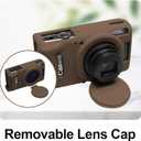 Easy Hood Case for Canon PowerShot IXY 650/ELPH 360 Camera, Soft Silicone Camera Cover with Removable Lens Cap, Slim Fit Anti-Scratch Carrying Protective Case Camera Body Skin Sleeve(Brown)