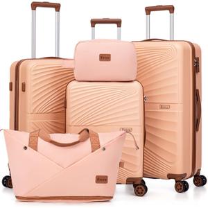 Luggage Sets 5 Piece, Suitcases with Wheels, ABS Hard Case Luggage with TSA Lock Spinner Wheels, Carry On Luggage Set (20/24/28 inch)