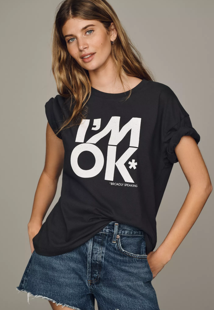 By Anthropologie x Real Fun, Wow! Cotton Graphic Tee, Size L