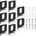 uxcell 8Pcs Metal Mirror Holder Clips, Mirror Hangers Hardware Kit with Screws & Rubber Pads Large Size for Wall Mounting Frameless Mirrors, Wall Tile, Billboards Display, Silver