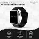 Solace Bands Imperium Adapt Wide Adjustable Nylon Braided Watch Band - Compatible with All Apple Watches - Solace Apple Watch Bands for Women & Men - Smart Watches Band Series 11-1, Ultra, SE