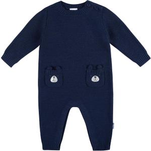 Gerber Baby Boys Sweater Knit Romper Jumpsuit, Blue Dog, 18 Months