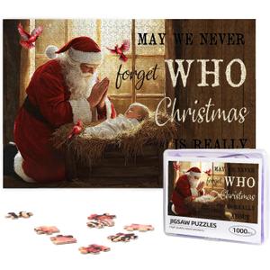 Christmas Puzzle 1000 Pieces Jigsaw Puzzles for Adults 29.6" x19.7" Large Puzzle Winter Santa Claus Decoration for Family Party Holiday Christmas Jigsaw Puzzles as Home Decor