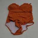 Aqua Eve Plus Size Swimsuit for Women Tummy Control One Piece Bathing Suit Vintage Swimwear 16W, Burnt Orange 