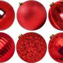 Benjia Extra Large Size Outdoor Christmas Ornaments, Oversized Huge Big Shatterproof Xmas Christmas Plastic Balls for Outside Lawn Yard Tree Hanging Decorations (6"/150mm, Red, 6 Packs)