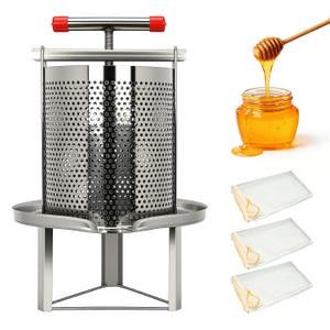 Honey Press Extractor Manual Mesh Honey Press Machine Household Honey Extractor Large Stainless Steel Bee Honey Presser Fruit Wine Press for Wine Honey Juice Olive Oil Making