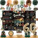 Roetyce 60th Birthday Decorations Men Women, Colorful Vintage Back in 1966 Poster Cheers To 60 Years Banner Balloons Hanging Swirls Cake Topper, Black Awesome Since 1966 Photo Backdrop Background