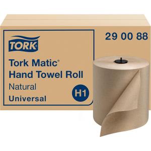 Tork Matic Paper Hand Towel Roll Natural H1, Universal, 100% Recycled Fiber, 6 Rolls x 700 ft, 290088