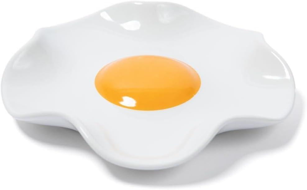 Fried Egg Ceramic Spoon Rest for stove top and kitchen counter | Large and Dishwasher-Safe Sponge holder | Home & kitchen decor | Kitchen Gifts for women | House warming gifts new home