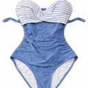 B2prity Women's One Piece Swimsuits Tummy Control V Neck Bathing Suits Tie Back Slimming Front Cross Swimwear,  Medium