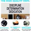 5 x Inspirational Quotes Wall Stickers for Office: Motivational Gym School Classroom Garage Bedroom Vinyl Art Wall Decals - Discipline Determination Dedication 21" X 11" (Small)