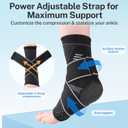 GAOUREL Plantar Fasciitis Relief & Ankle Brace - Adjustable Compression Sleeve for Heel Pain, Sports Injury, Tendinitis with Secure Arch Support - For Men & Women (Black, M)