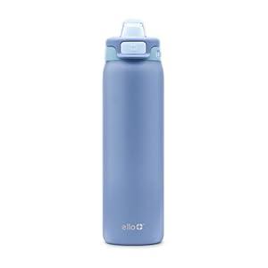 Ello Pop & Fill 22oz Stainless Steel Water Bottle with Quick Fill Technology, Double Walled and Vacuum Insulated Metal, Leak Proof Locking Lid, Sip and Chug, Reusable, BPA Free, Raincloud