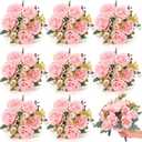 Yuxung 8 Bundles Artificial Peonies Flowers Boho Faux Flowers Arrangements Artificial Centerpiece Spring Bouquet Floral Wedding Decoration for Vase(Pink)