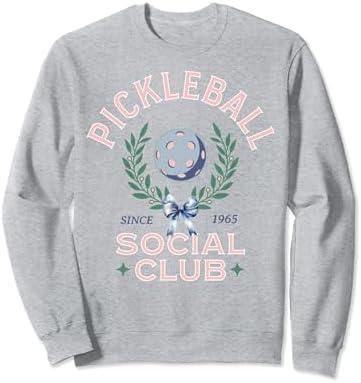 Pickleball Social Club Coquette Bow Pickleball Preppy Sweatshirt.S
