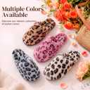 Snug Leaves Women's Fuzzy Scuff Slippers Soft Comfy Memory Foam Non-slip Indoor House Shoes (Cheetah Pink, Size 9-10)