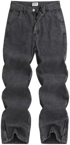 KGYA Men's Camo Cargo Pants, Tactical Baggy Straight Wide Legs Denim Work Military Trousers, 30 x 30
