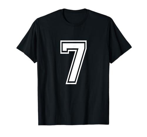 Number 7 Varsity Sports Team Jersey 7th Birthday 7 Years T-Shirt, 2XL