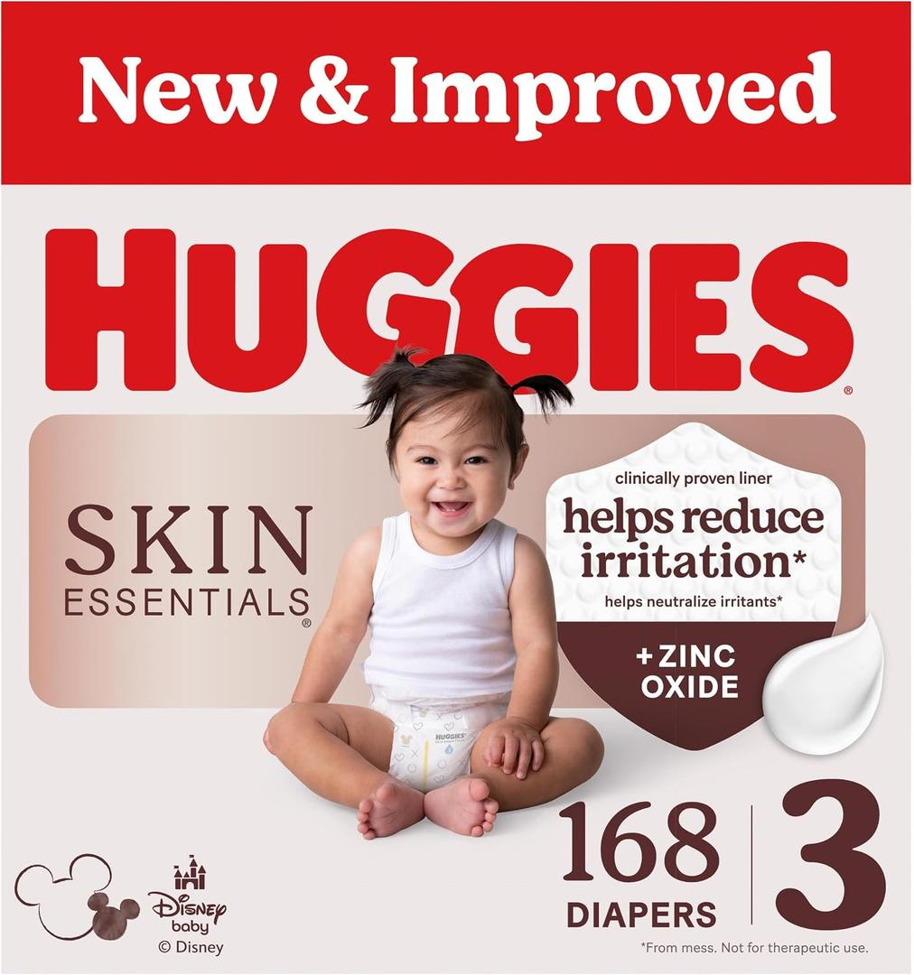 Huggies Skin Essentials Diapers Size 3, 168 Count (3 Packs of 56)