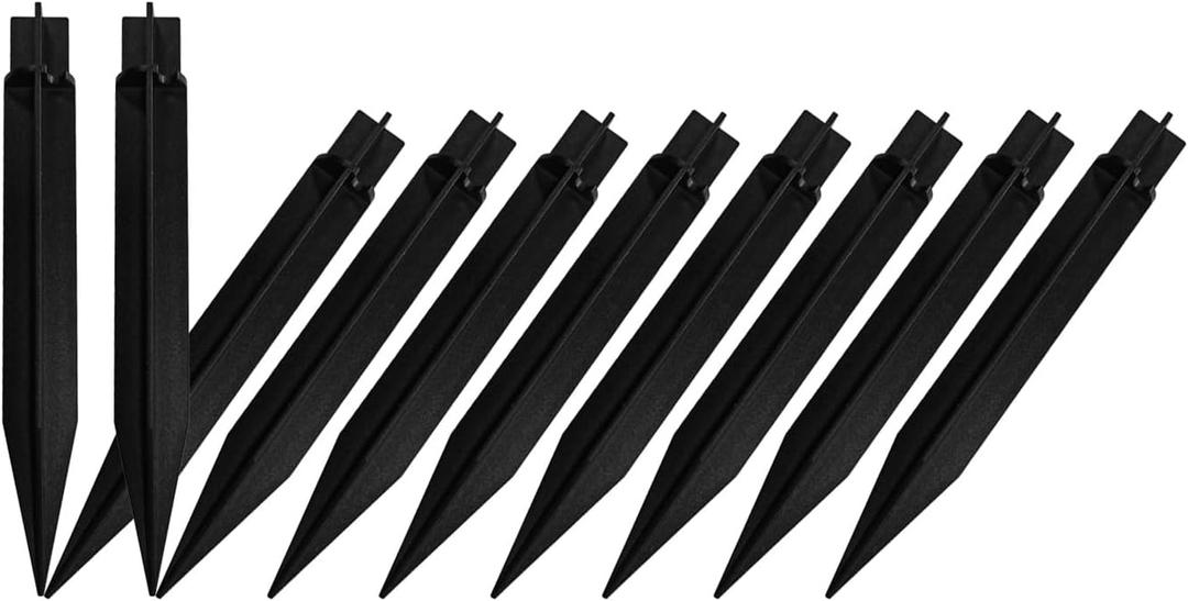 10 Pack Solar Light Stakes Replacement (Fit for Pole Inner Diameter 0.73 inch), ABS Reinforced Ground Spikes with Wire Holes for Outdoor Solar Light Pathway Christmas Landscape Garden Deco