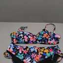 Women's Strapless Bandeau Bikini Set - Twist Front Two Piece Swimsuit Top with Side Tie Bathing Suit Bottom,L
