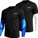 2 Pack Boys Girls Quick Dry Long Sleeve T-Shirts, Crew Neck Athletic Tops, Medium