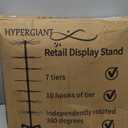 Hypergiant Retail Display Stand 7 Tier Rotating Rack For Store Display Shelves, Jewelry Keyring Socking Hats, Movable Shop Spinner for Toys Show, Black, Adjustable height