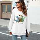 KIDDAD Jesus Christmas Sweatshirts Women Joy to The World Pullover Tops Christian Graphic Shirt Casual Tops (White, XXL)