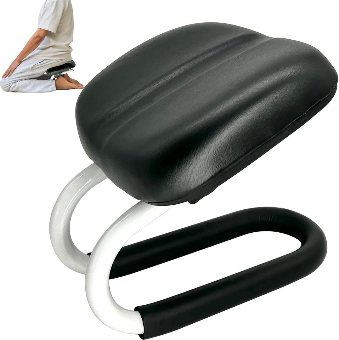 Meditation Bench, Metal Kneeling Stool, Adjustable Height Meditation Chair, Seiza Chair, Prayer Bench with Cushion for Home Studio Portable Non-Slip Yoga Stool