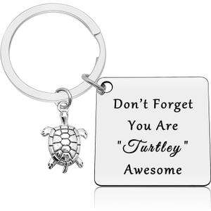 Turtle Lover Encouragement Keychain Gift for Girls Daughter Boys Turtle Inspirational Keychain Sea Ocean Jewelry Turtle Motivational Gift for Women Men Turtle Themed Gifts Keychain Graduation Gifts