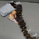 Feather Crochet Hair Extensions for Women 18 Inch 100 Strands Micro Knots Hair Pre-Separated Invisible Human Hair Blend Synthetic Curly Deep Wave Crochet Hair(100strands Black to Brown)