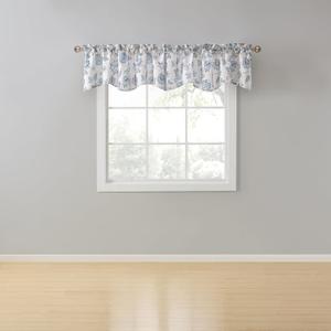 2 x Colette Lined Rod Pocket Valance (52"W x 17"L (Pack of 1), Denim)