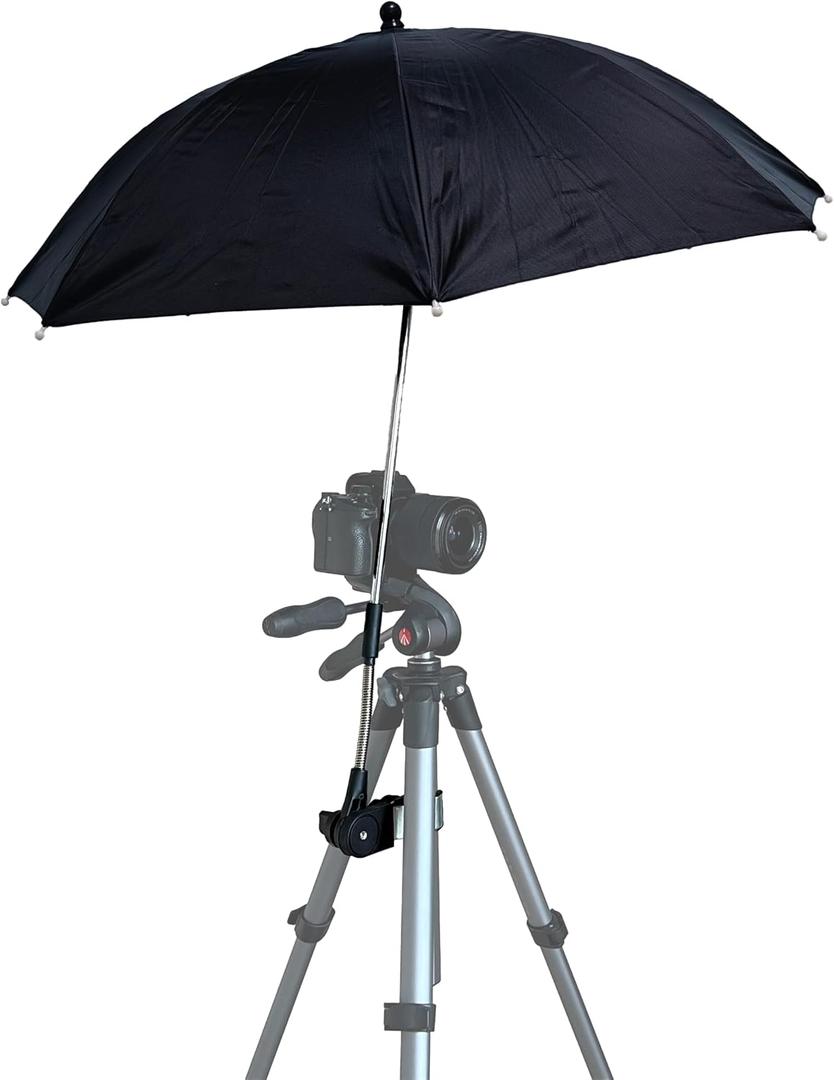 Tripod Umbrella with 360 Clamp, All-Weather Studio & Outdoor Photography, Filming, Observation (Black)