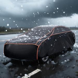 Hail Protector Car Cover, Thickened Multi-Layered EVA Car Hail Protector Size A1 Fit for Nissan Versa, Kia Rio, Hyundai Accent, Audi TT, Porsche 718, BMW Z4, etc (UP to 177 inch) Black