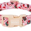 Christmas Dog Collar - Adjustable Festive Santa & Snowman Collar for Small Medium Large Dogs with Dangling Charm, Cute Holiday Puppy Collar for Photos, Pet Parties & Gifting-XS