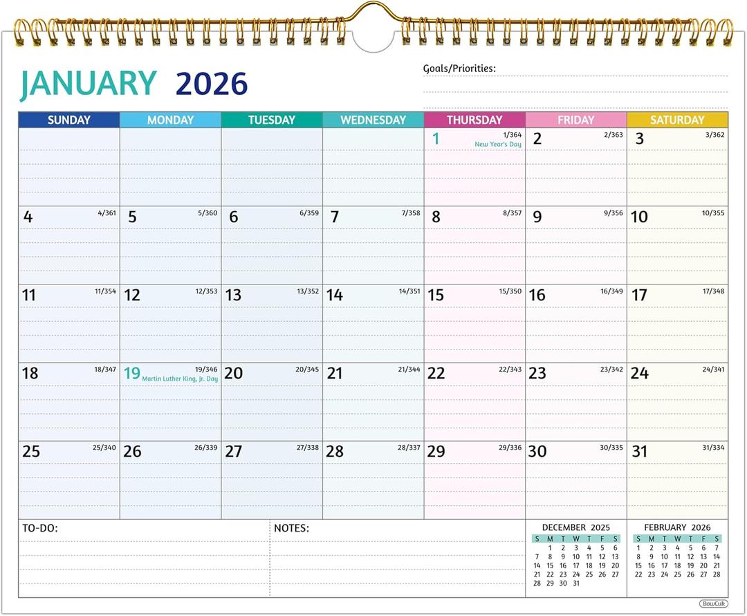 2 x 2026-2027 Wall Calendar - Run Now to Jun 2027, 14.57 x 11.42 In, 2026 Calendar, 18 Months Calendar 2026-2027, Monthly Calendar with Ruled Blocks, Thick Paper, Holidays, To-do Notes