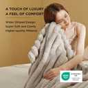 Bedsure Twin Blanket for Couch - 350GSM Super GentleSoft Fuzzy Fluffy Cozy Blankets for Women, Cute Small Plush Fleece Throws for Girls, Linen60x80 Inches, Wider Striped Design